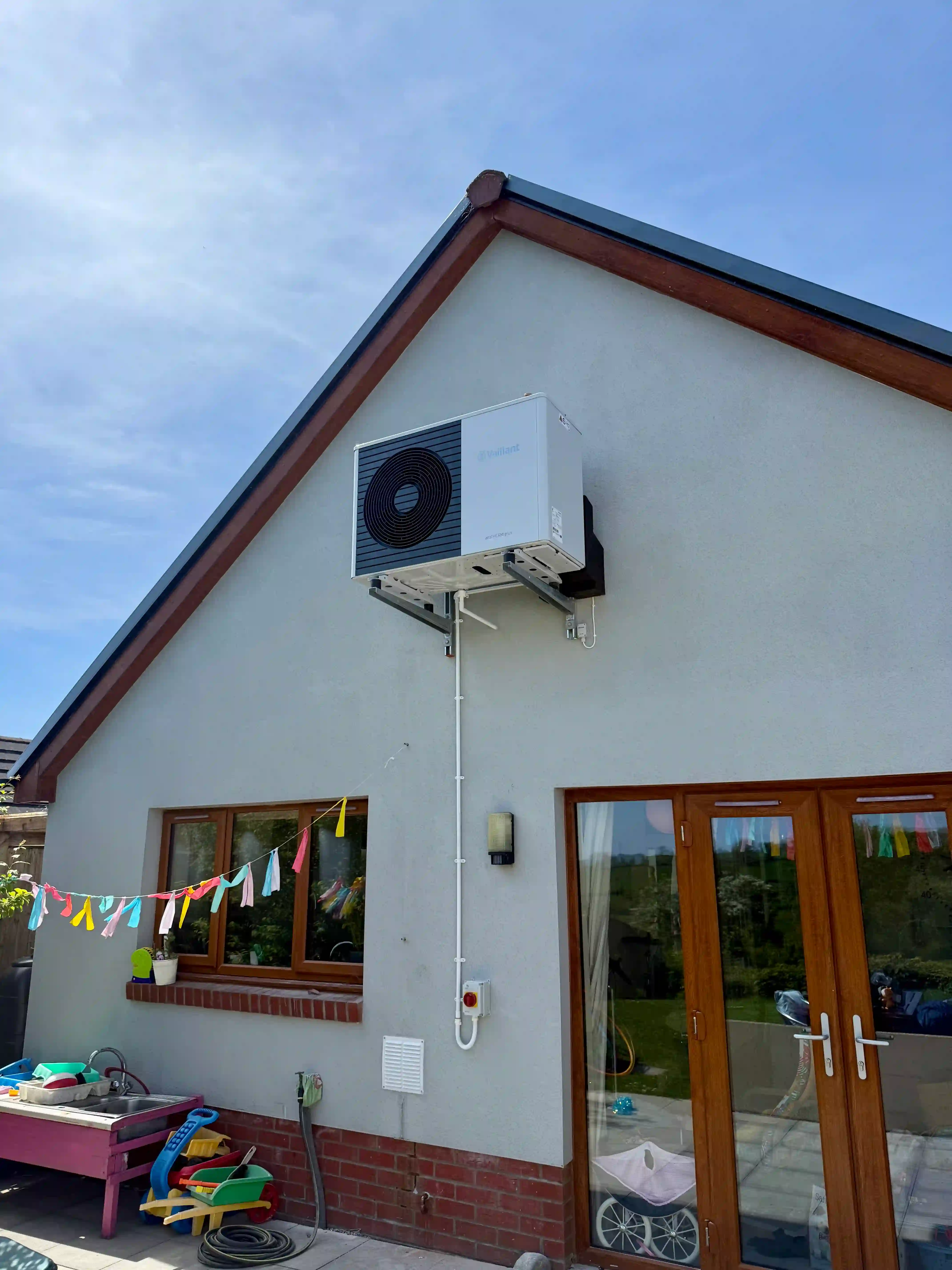 Battery storage and inverter pipework at the Rudbaxton Pembrokeshire installation
